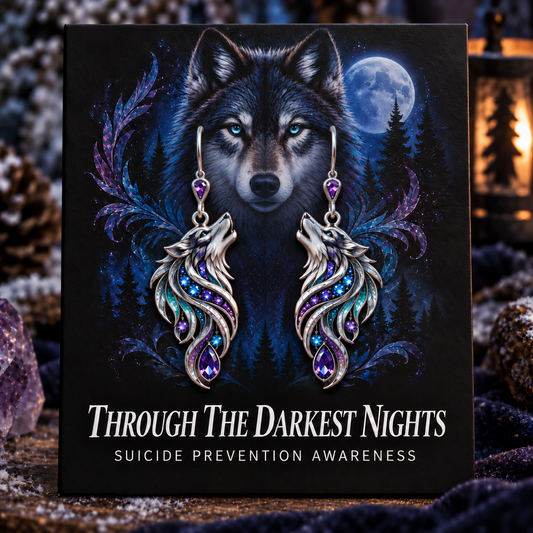 Suicide Prevention Awareness Wolf Earrings