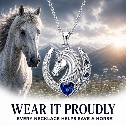 Horse Sapphire 925 Sterling Silver Necklace