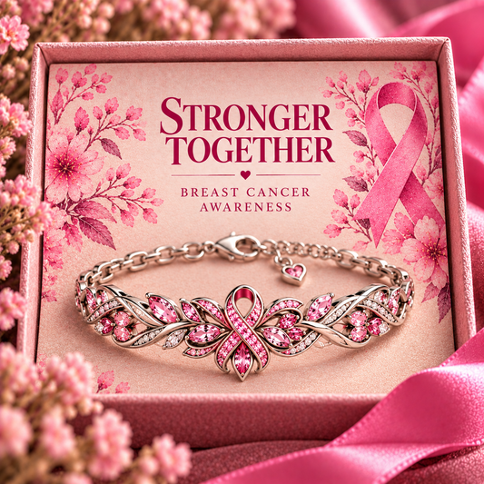 Breast Cancer Awareness Pink Ribbon Bracelet
