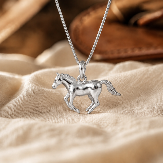 Horse Mission White Gold Necklace