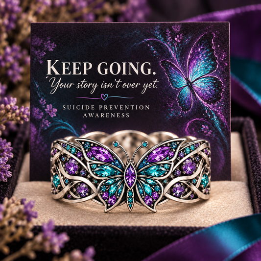 Suicide Prevention Awareness Butterfly Ring