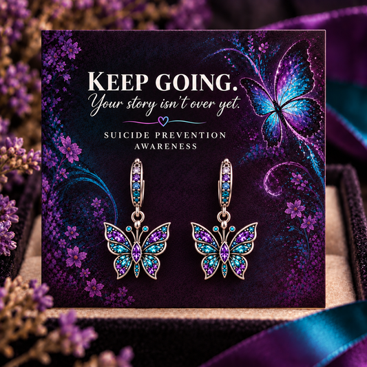 Suicide Prevention Awareness Butterfly Earrings
