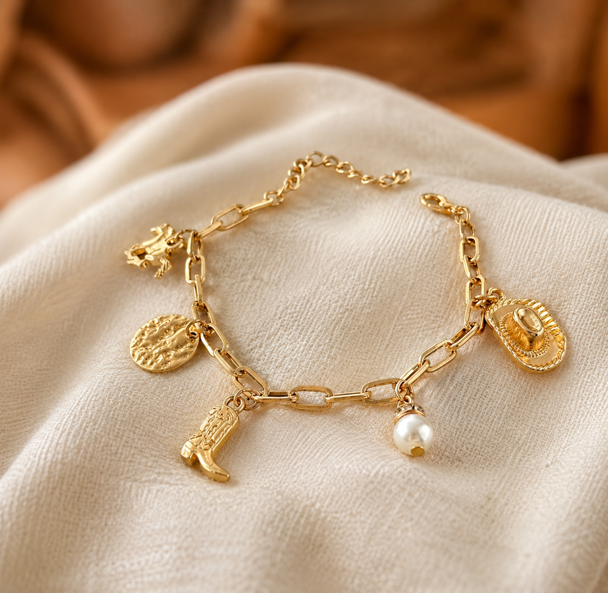 Horse Mission Cowboy Gold Bracelet