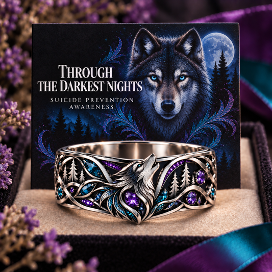 Suicide Prevention Awareness Wolf Ring