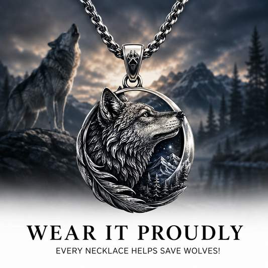 Wolf Sterling Silver Necklace