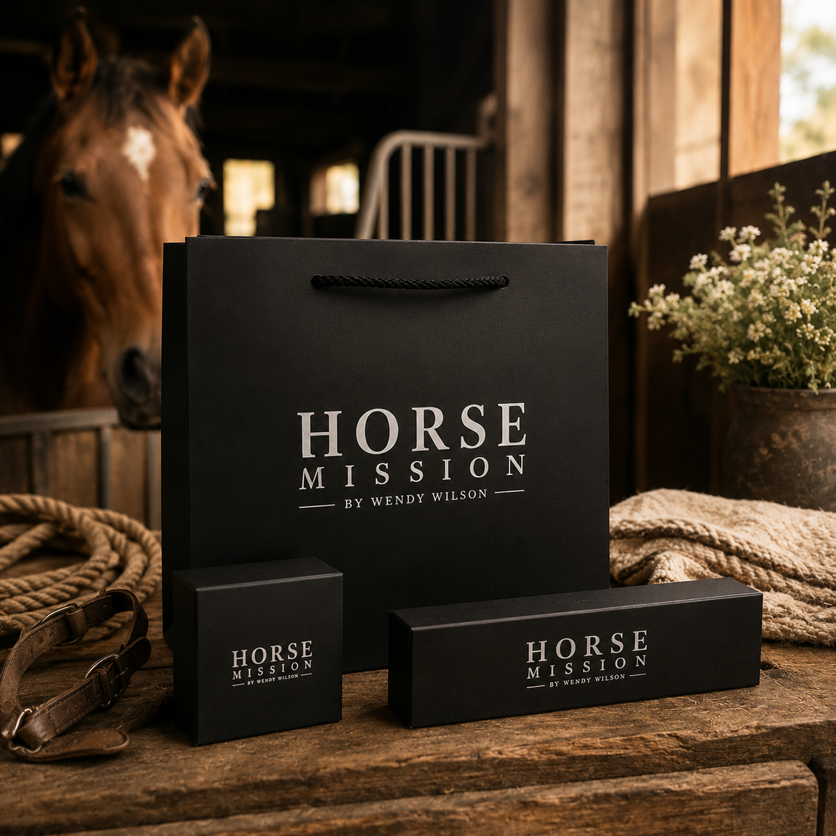 Horse Mission Emerald Gold Earrings
