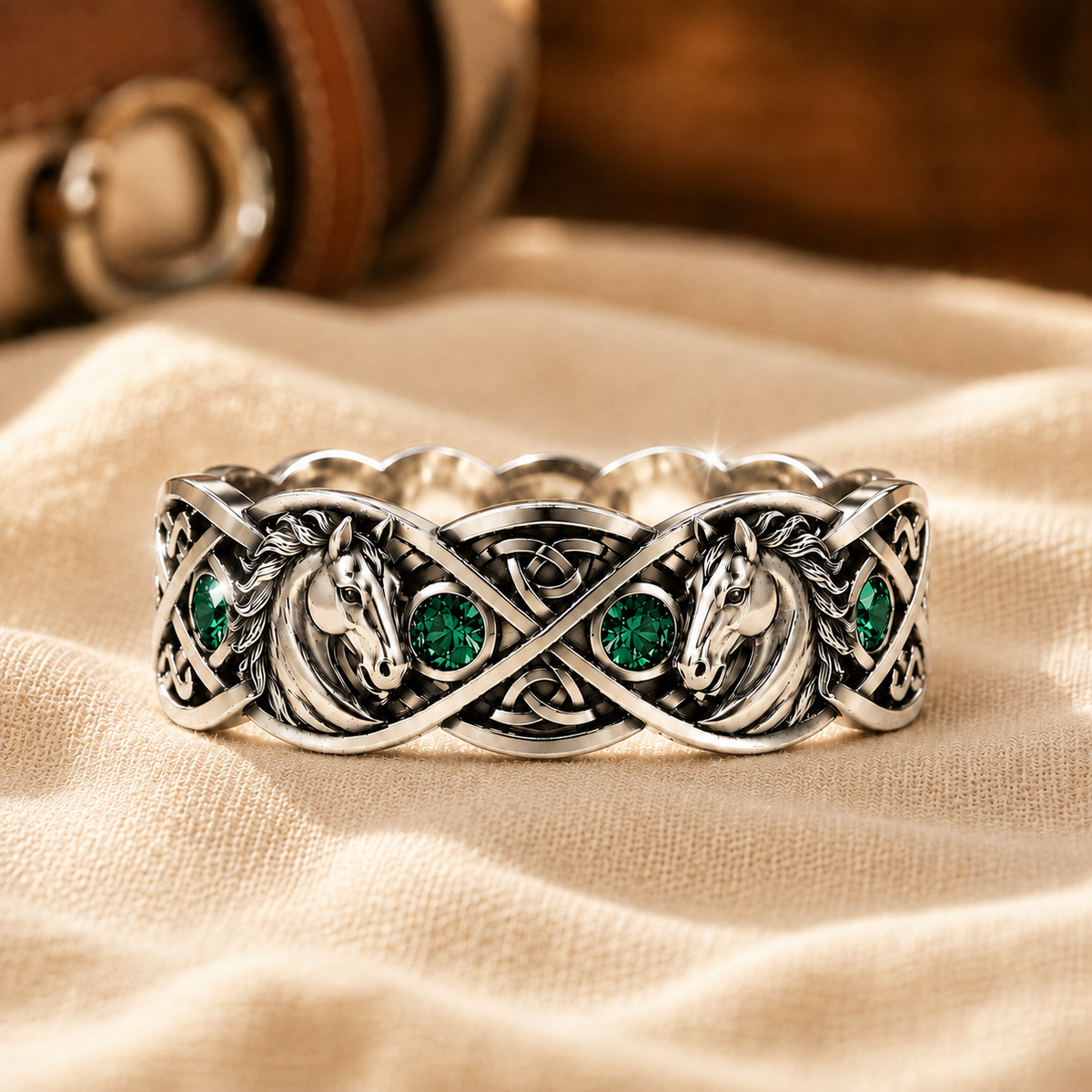 Horse Mission Emerald Silver Horse Ring
