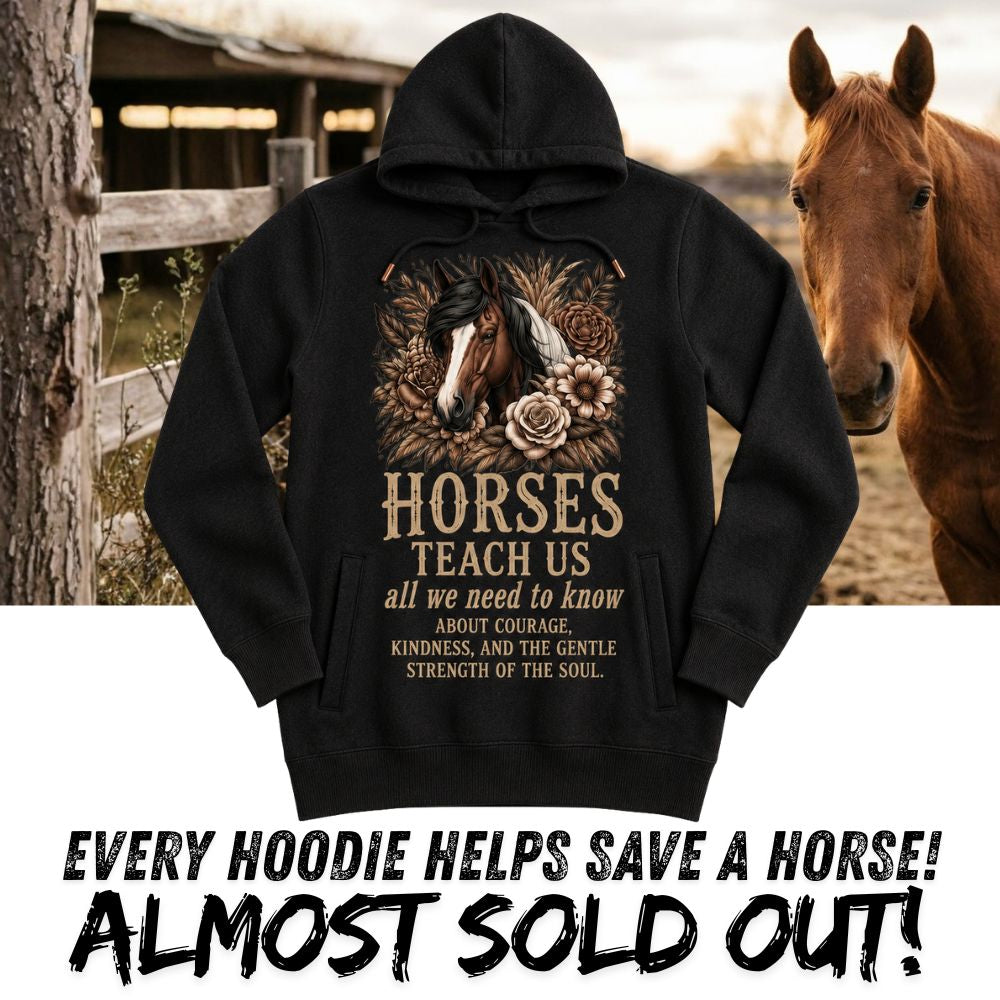 Vintage Floral Horse Hoodie