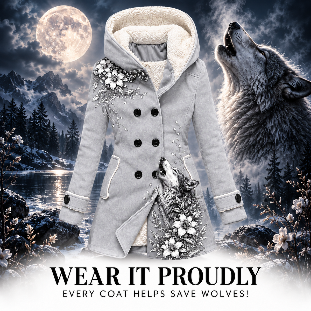 Women's Wolf Winter Coat