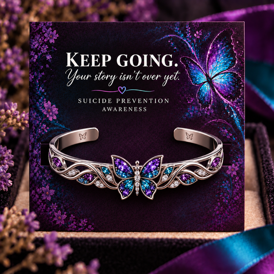 Suicide Prevention Awareness Butterfly Bracelet