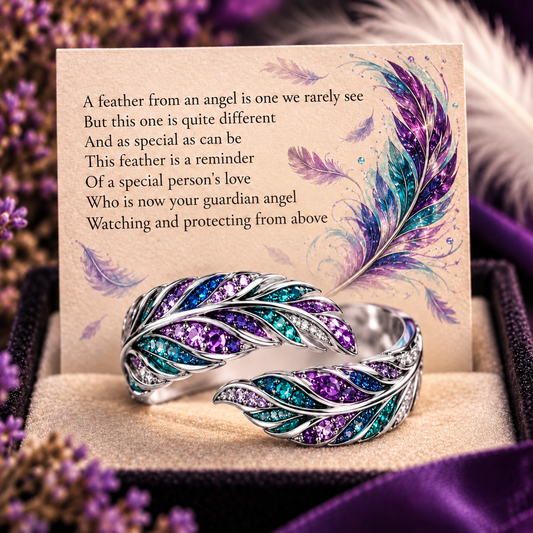 Feather From An Angel Adjustable Silver Ring