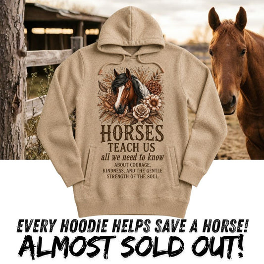 Vintage Floral Horse Hoodie